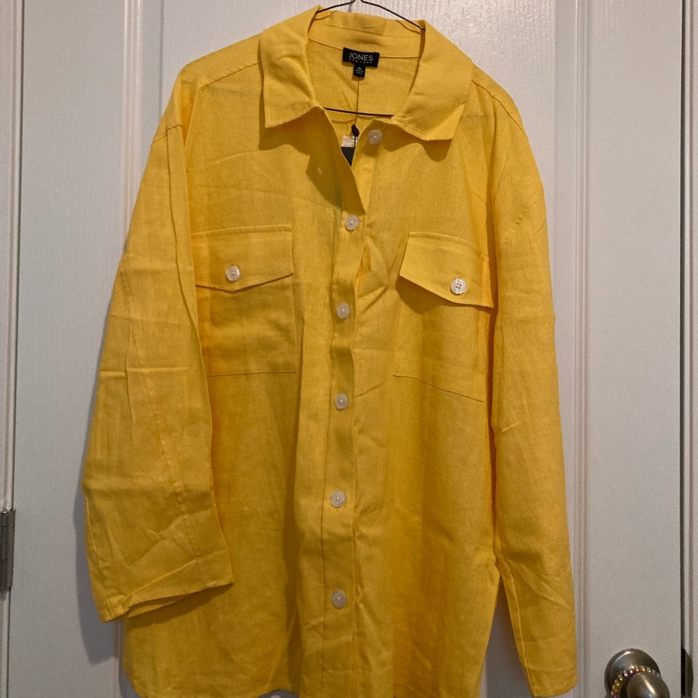 NWT - Jones New York Yellow Button Down Blouse